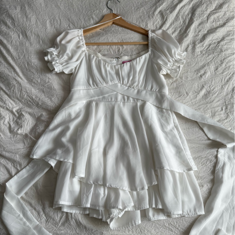 Francesca’s Miami White Flowy Romper